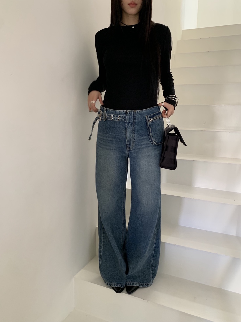 SUNDER MARKET韓國直郵女裝新品人氣職業時尚牛仔褲腰帶SUNDER MARKET牛仔褲