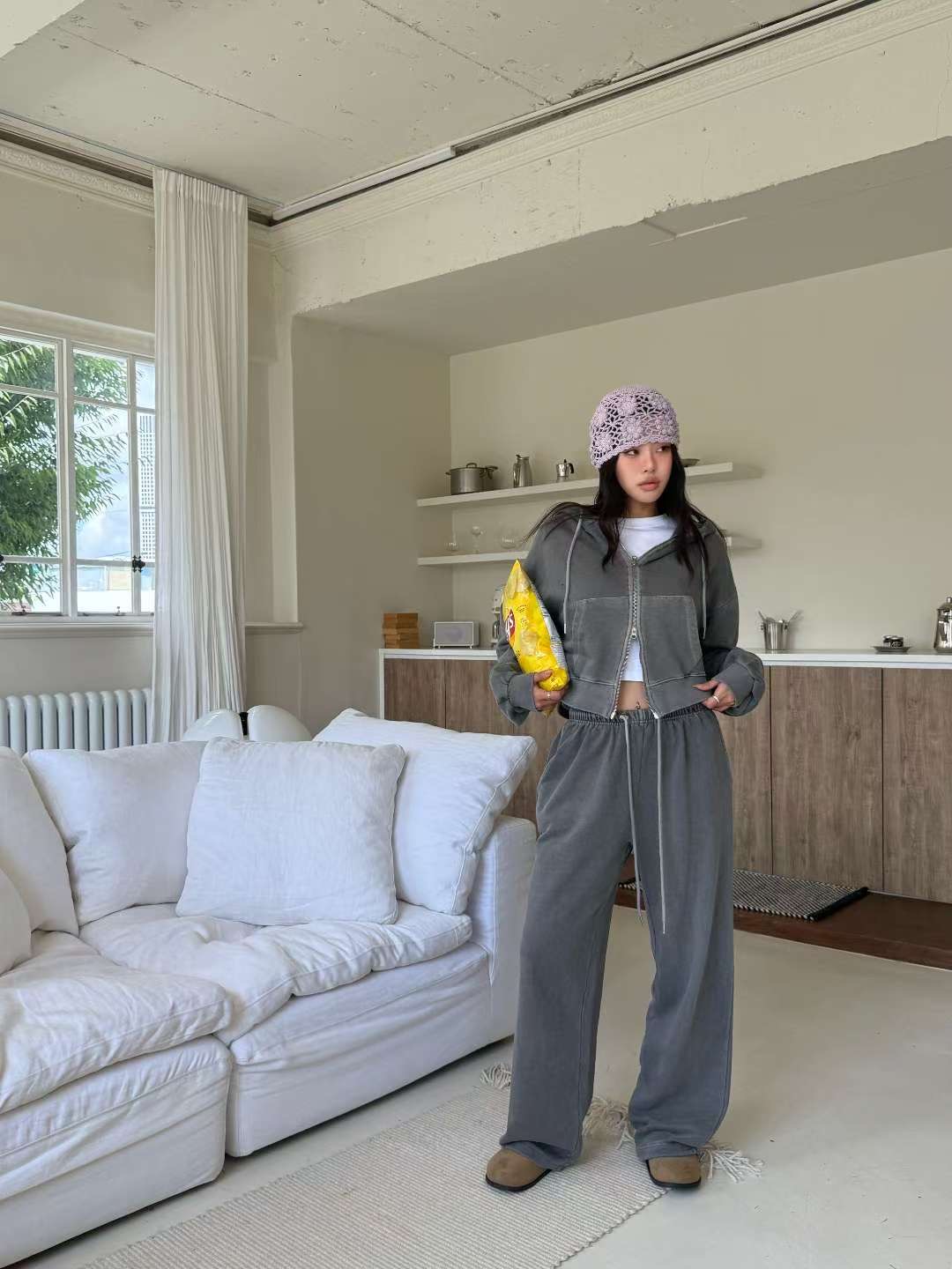 BBIBBICO東大門直郵女士新品人氣熱賣26春夏推薦休閑褲豬皮BBIBBICO休閑褲