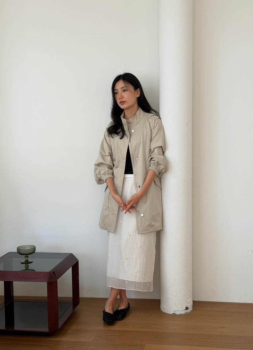 AMY GRACE韓國代購女士新款真品職業時尚26春夏長款風衣AMY GRACE長款風衣