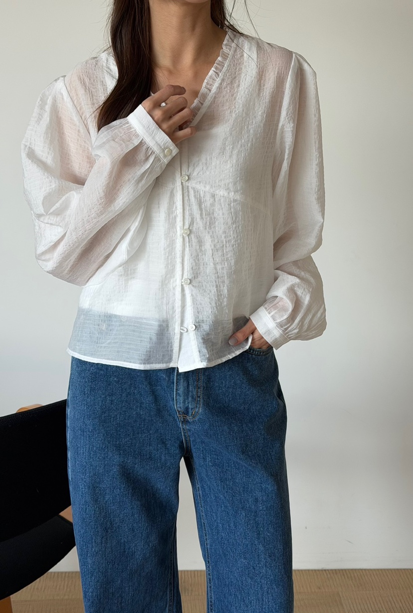 AMY GRACE韓國代購女裝新款人氣休閑時尚推薦襯衫蕾絲衫AMY GRACE襯衫/蕾絲衫