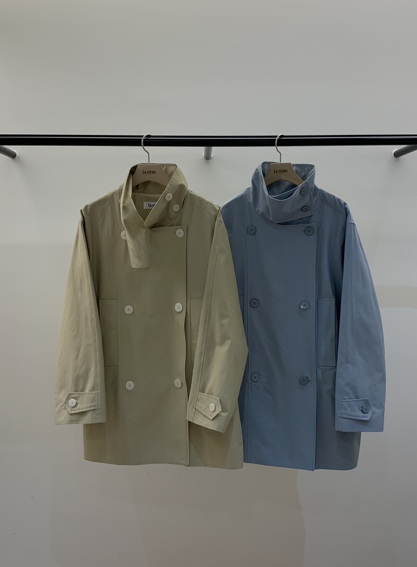 LA CREME東大門實拍女裝新品真品時尚休閑熱賣長款風衣高領LA CREME長款風衣