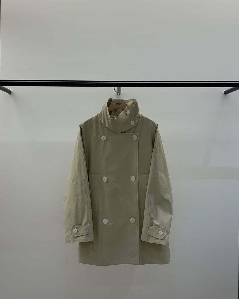 LA CREME東大門實拍女裝新品真品時尚休閑熱賣長款風衣高領LA CREME長款風衣圖色1