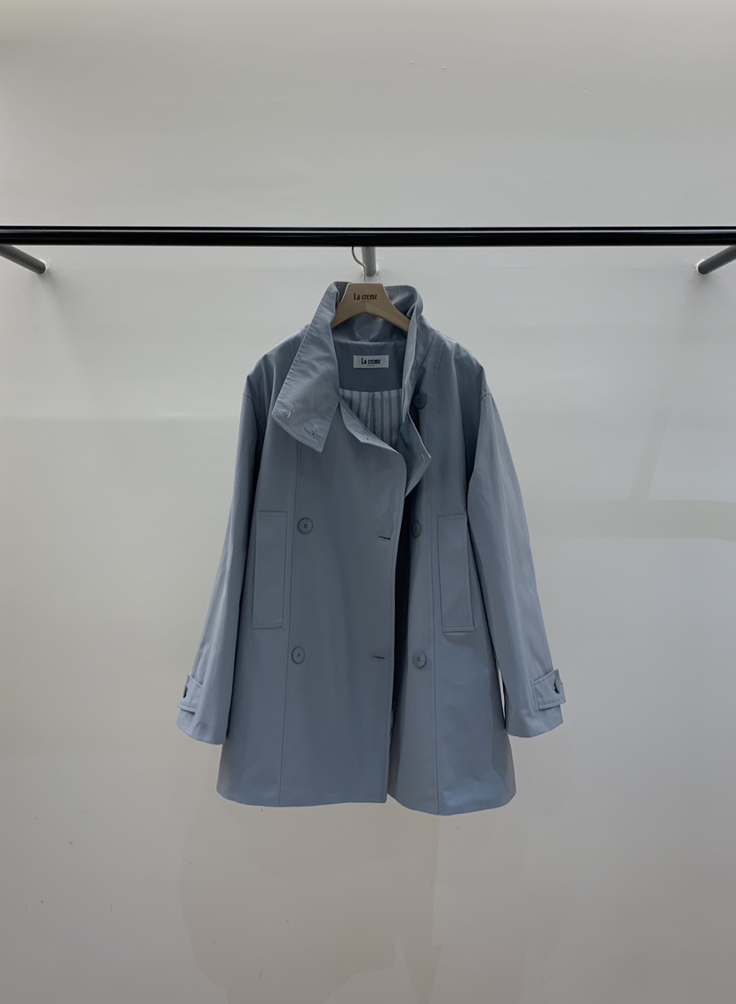 LA CREME東大門實拍女裝新品真品時尚休閑熱賣長款風衣高領LA CREME長款風衣圖色2