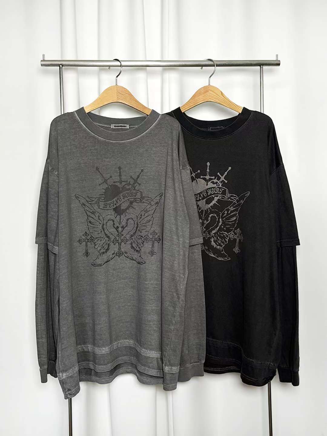 BBIBBICO韓國代購女士新款人氣休閑時尚真品26春夏長袖T恤BBIBBICO長袖T恤圖色2左二色