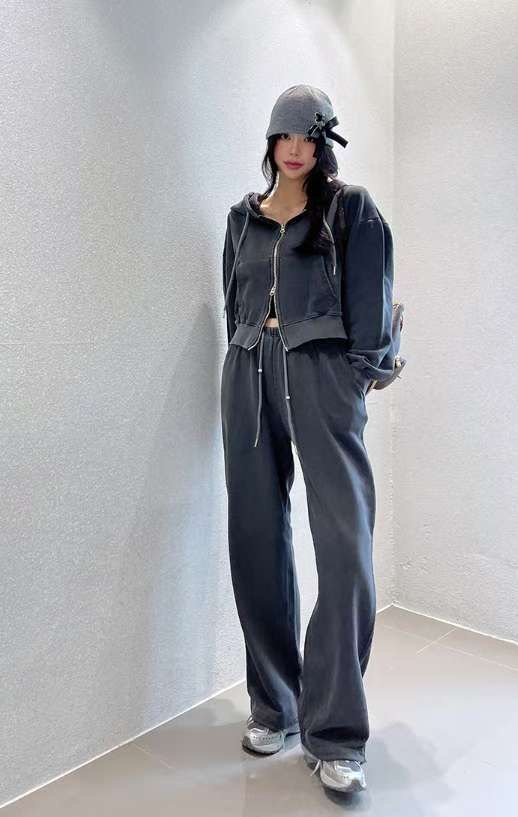 BBIBBICO韓國直郵女士新款休閑26春夏時尚夾克連帽拉鏈衫BBIBBICO夾克