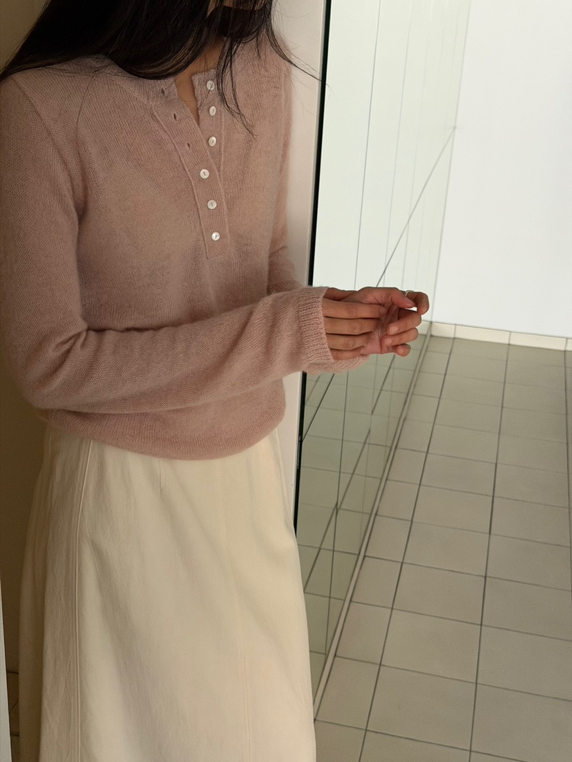 AMY GRACE韓國代購女士新品26春夏熱賣真品時尚針織衫紐扣AMY GRACE針織衫