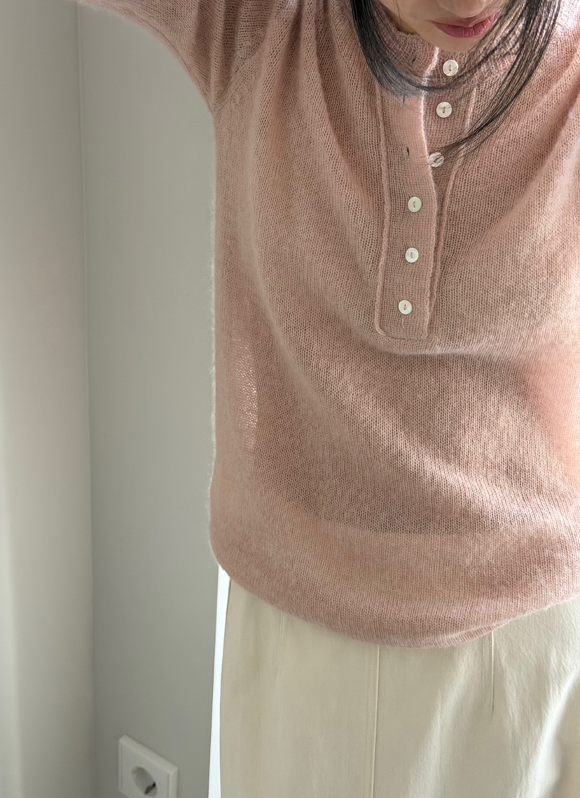 AMY GRACE韓國代購女士新品26春夏熱賣真品時尚針織衫紐扣AMY GRACE針織衫