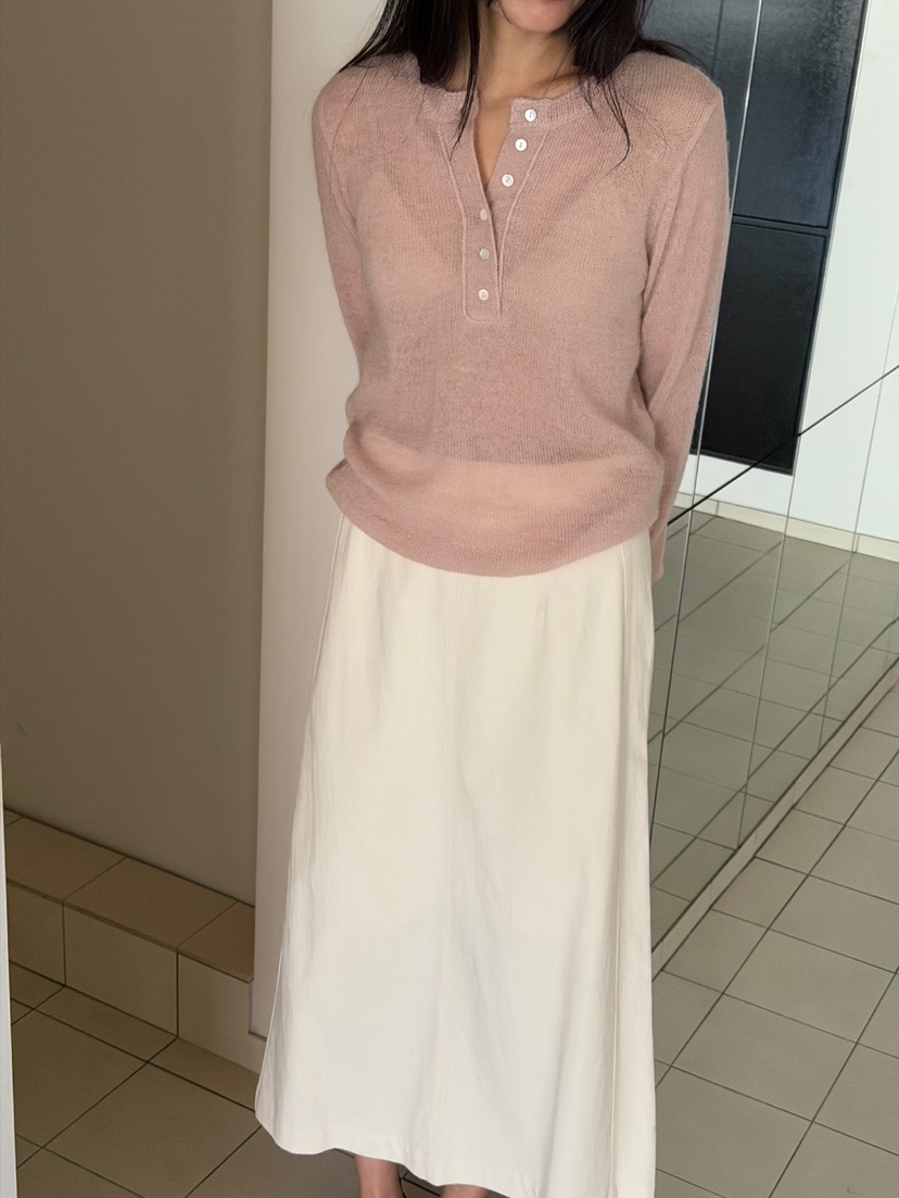 AMY GRACE韓國代購女士新品26春夏熱賣真品時尚針織衫紐扣AMY GRACE針織衫