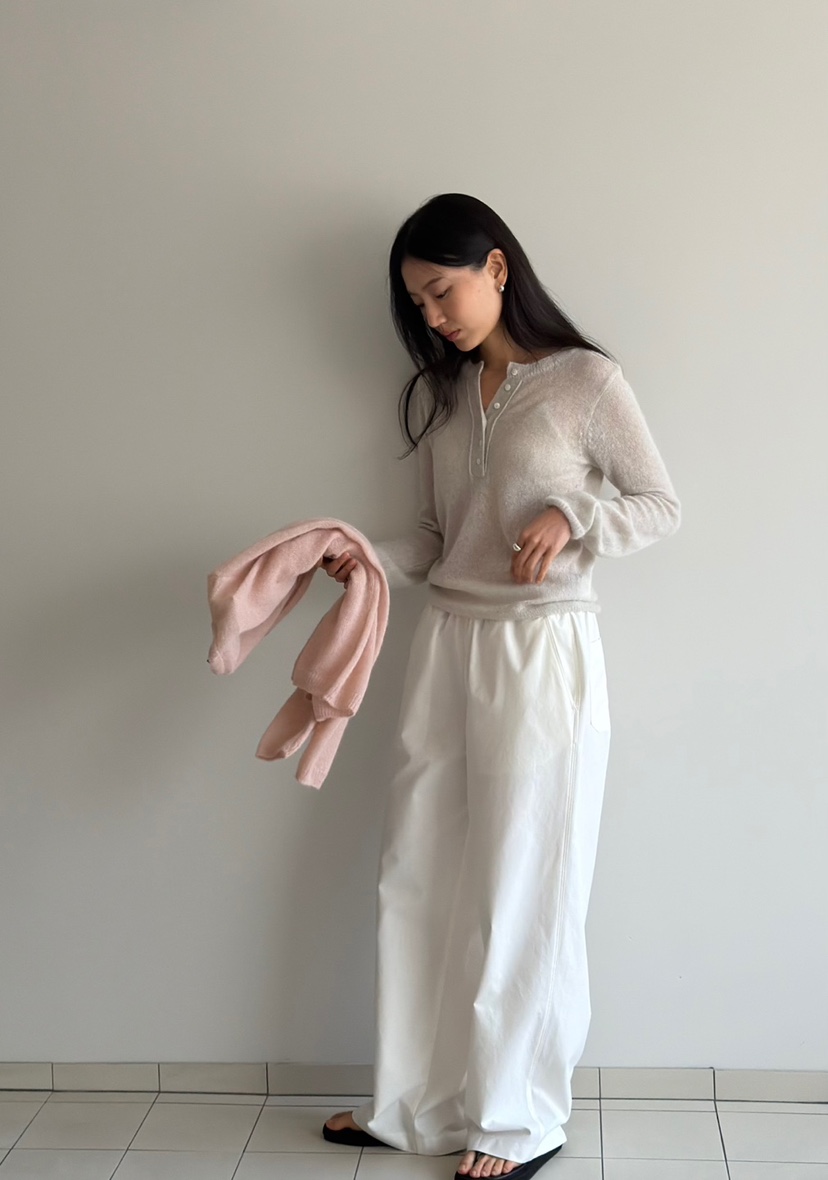 AMY GRACE韓國代購女士新品26春夏熱賣真品時尚針織衫紐扣AMY GRACE針織衫