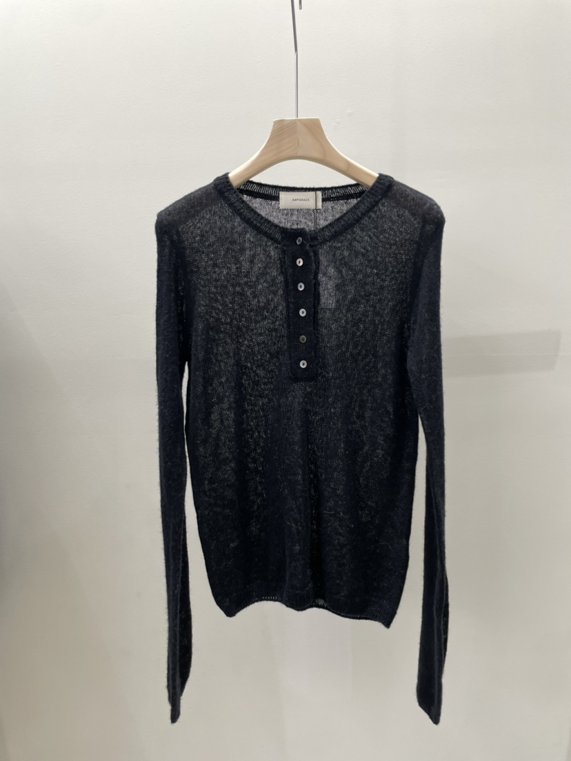 AMY GRACE韓國代購女士新品26春夏熱賣真品時尚針織衫紐扣AMY GRACE針織衫圖色1