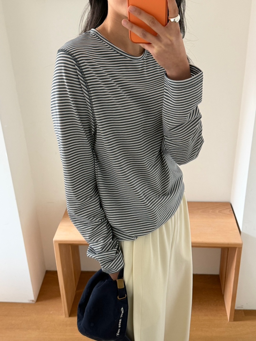 AMY GRACE東大門實拍女裝新品人氣熱賣休閑26春夏長袖T恤AMY GRACE長袖T恤