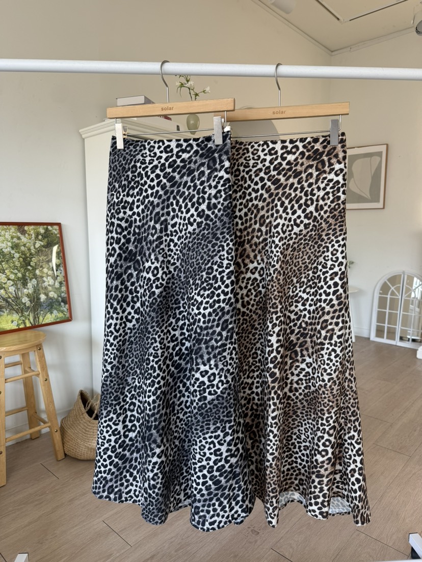 SOLAR東大門代購女士新款休閑時尚人氣真品職業熱賣長裙豹紋SOLAR長裙