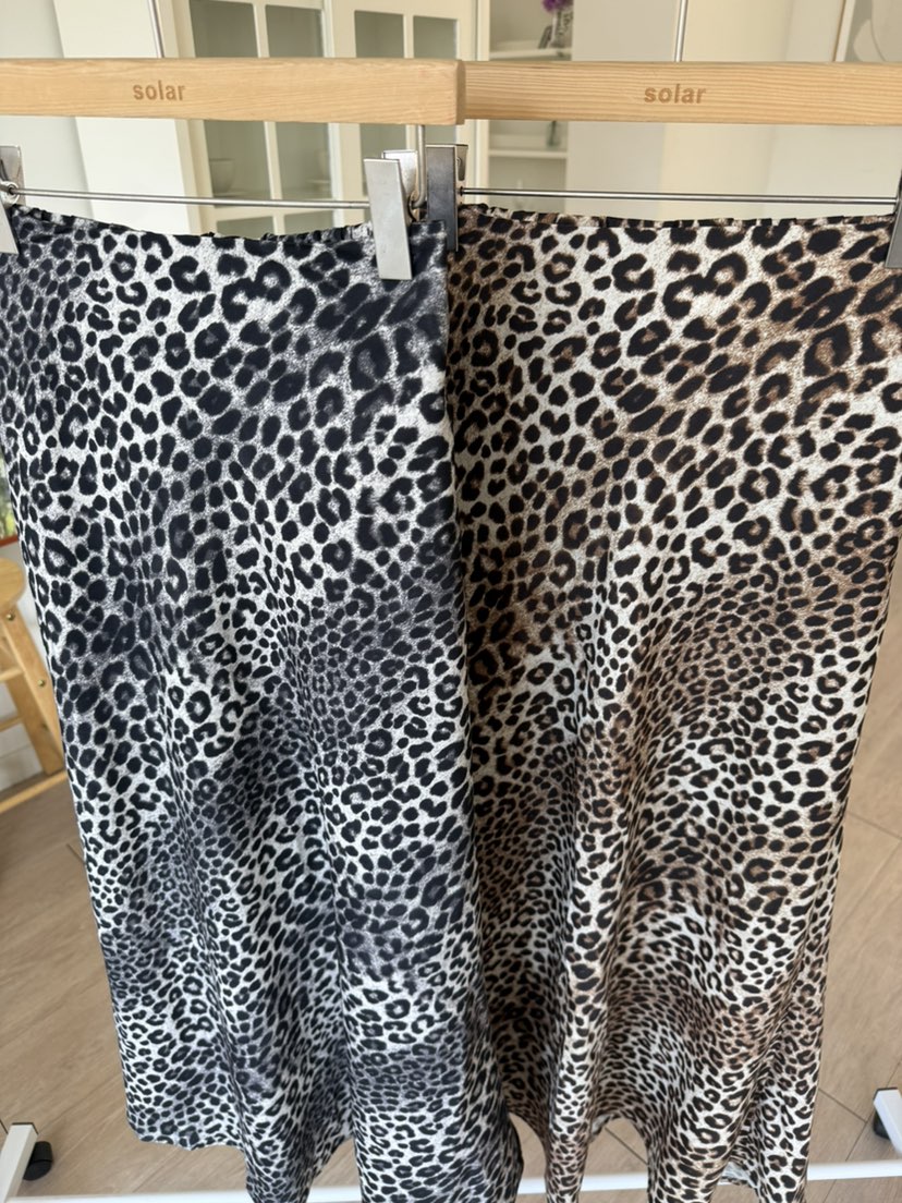 SOLAR東大門代購女士新款休閑時尚人氣真品職業熱賣長裙豹紋SOLAR長裙