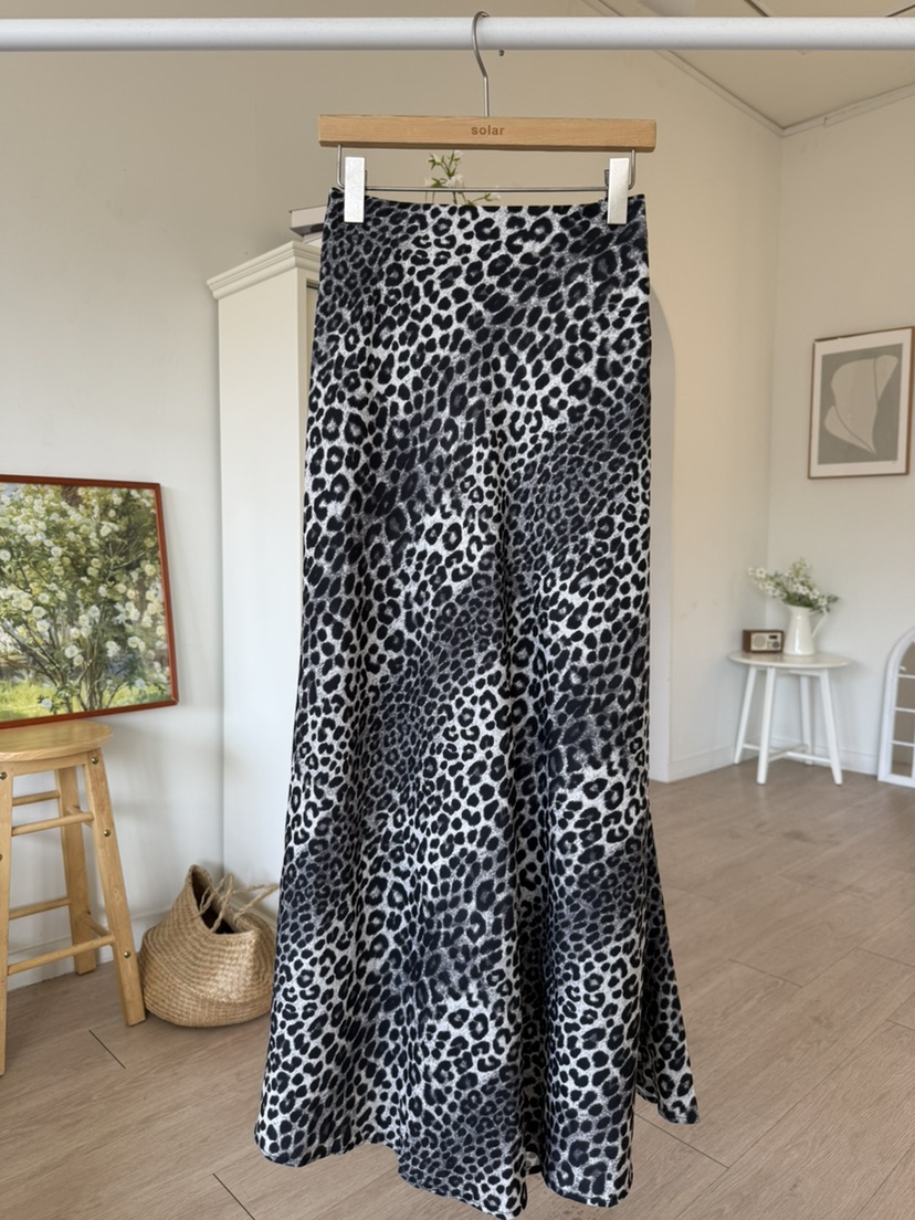 SOLAR東大門代購女士新款休閑時尚人氣真品職業熱賣長裙豹紋SOLAR長裙圖色2