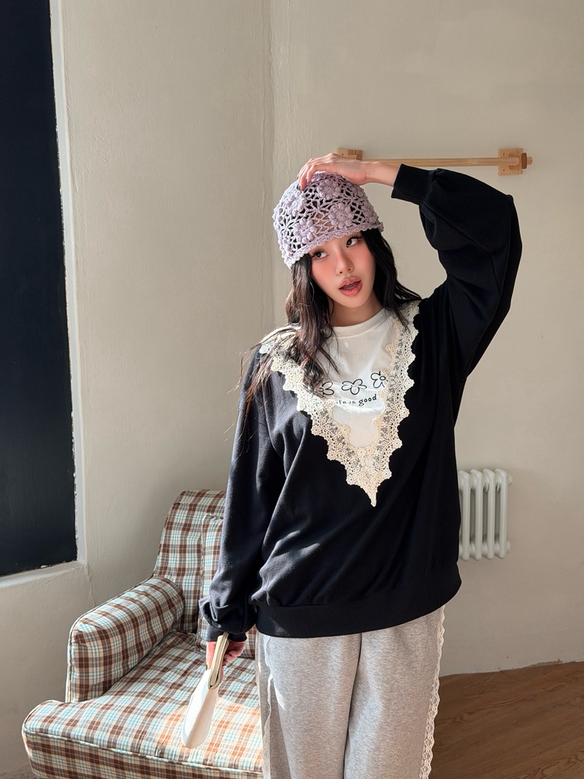 LOVABLE東大門實拍女裝新品職業休閑推薦時尚熱賣人氣衛衣LOVABLE衛衣