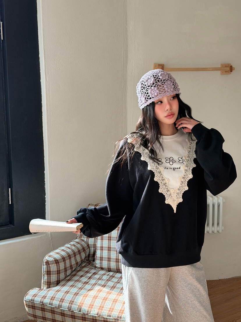 LOVABLE東大門實拍女裝新品職業休閑推薦時尚熱賣人氣衛衣LOVABLE衛衣