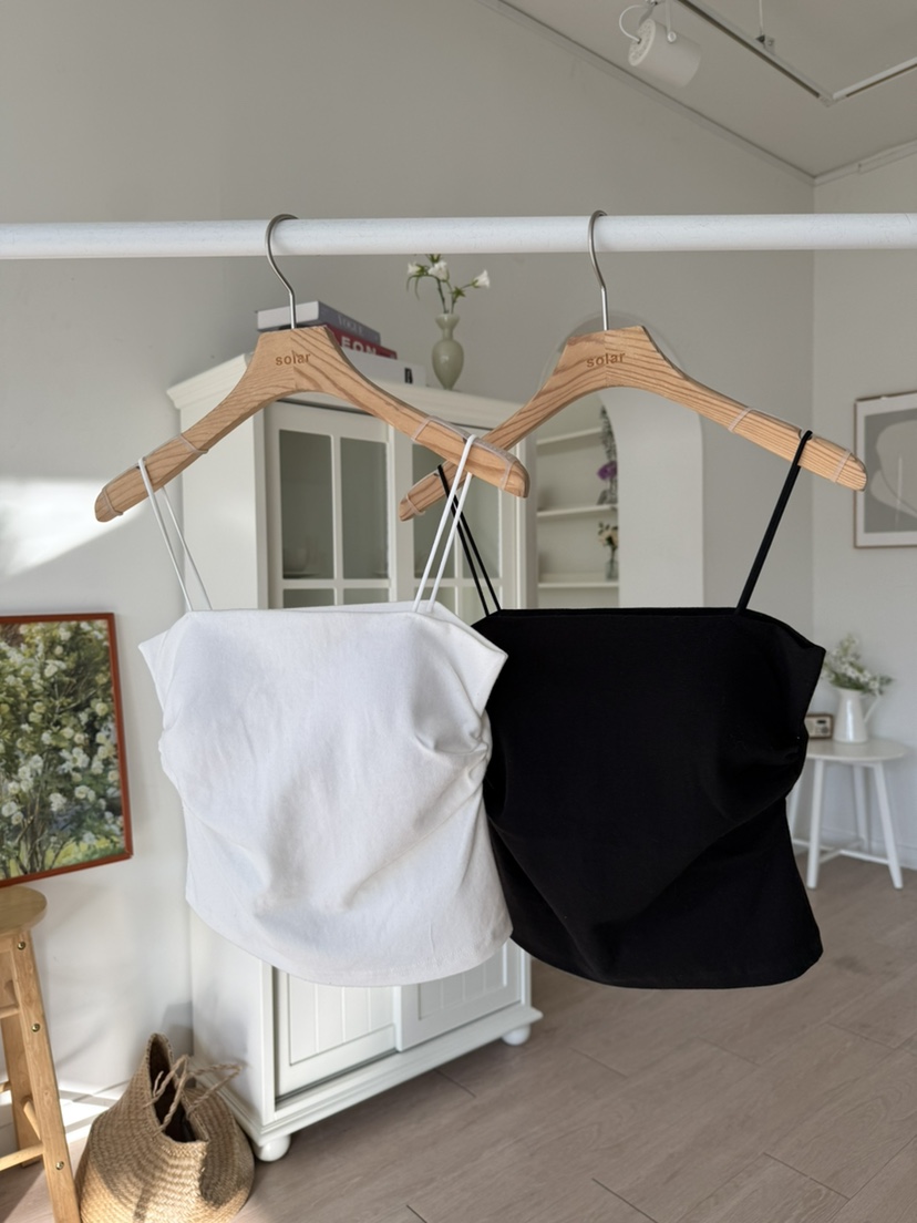 SOLAR東大門代購女裝新款時尚26春夏職業熱賣吊帶背心褶皺SOLAR吊帶/背心