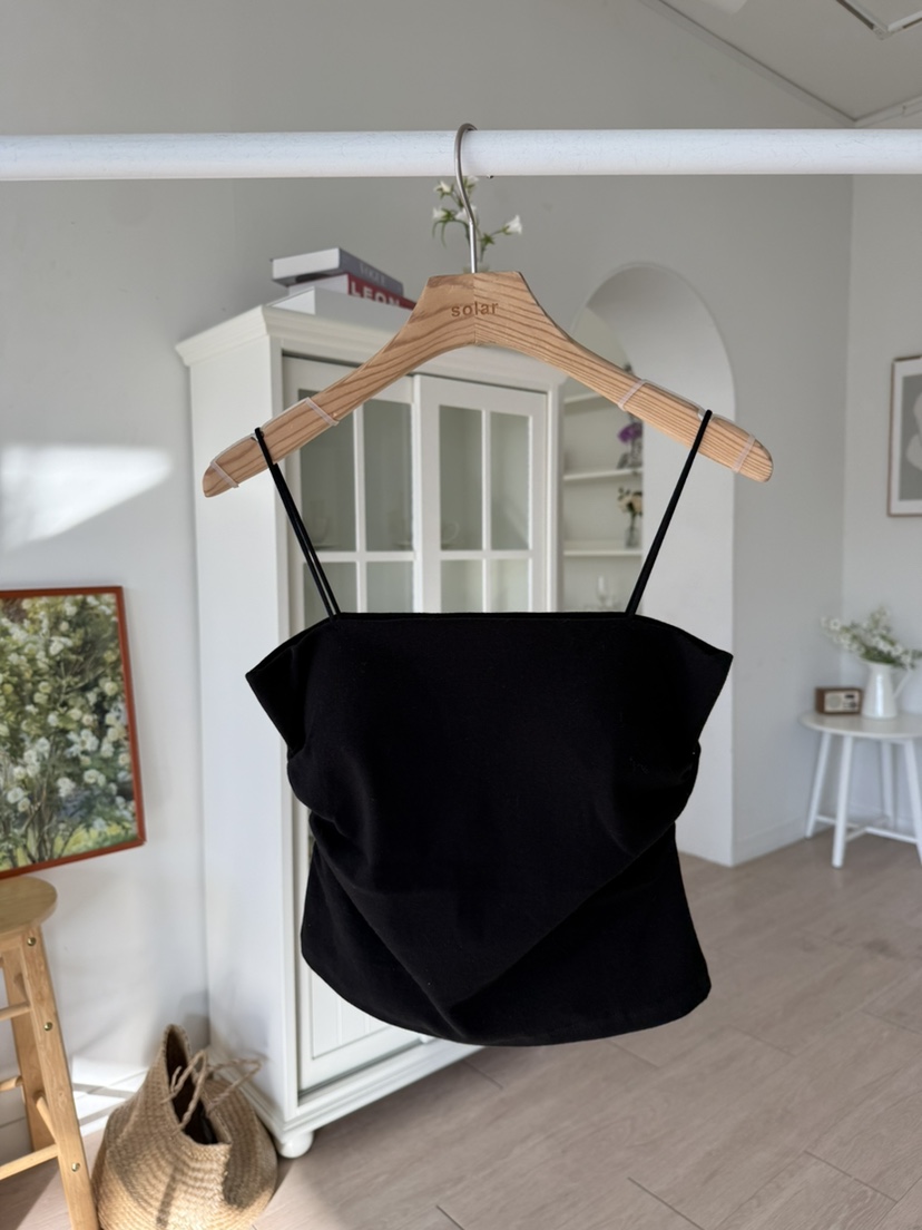 SOLAR東大門代購女裝新款時尚26春夏職業熱賣吊帶背心褶皺SOLAR吊帶/背心圖色2