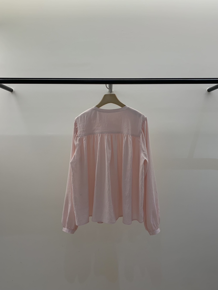 LA CREME東大門直郵女裝新品時尚推薦26春夏襯衫蕾絲衫褶皺LA CREME襯衫/蕾絲衫