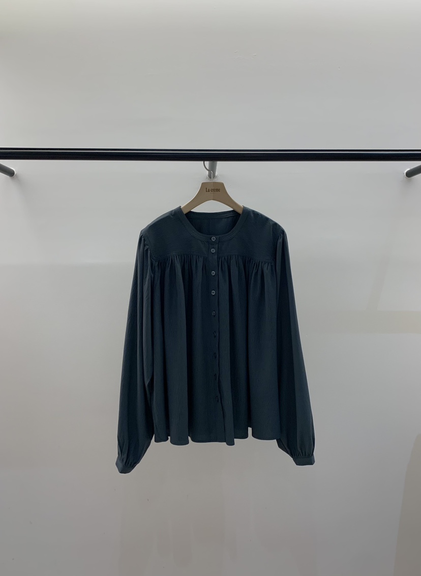 LA CREME東大門直郵女裝新品時尚推薦26春夏襯衫蕾絲衫褶皺LA CREME襯衫/蕾絲衫圖色2