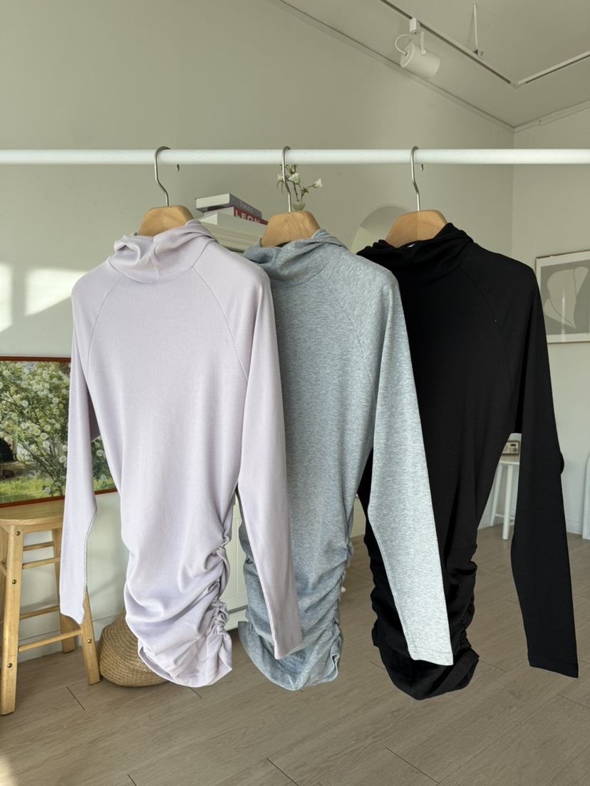 SOLAR韓國直郵女士新款真品時尚休閑26春夏連衣裙褶皺連帽SOLAR連衣裙