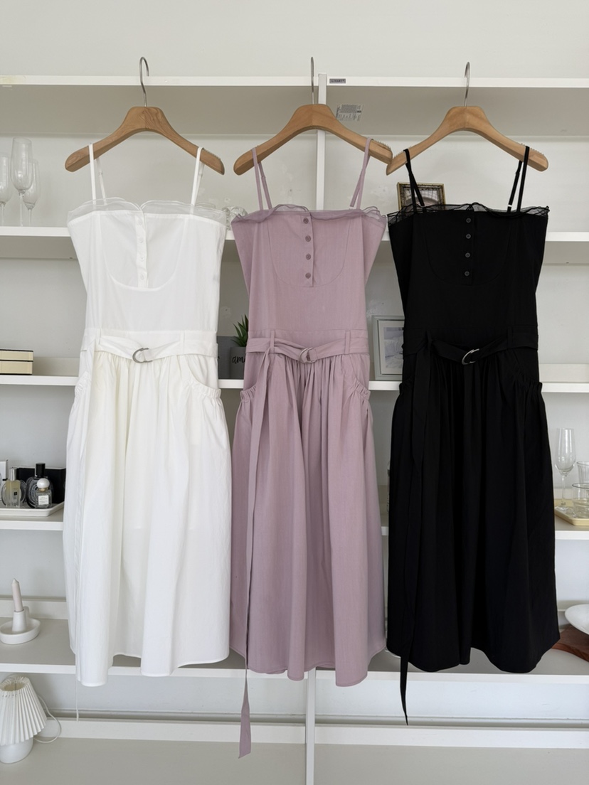 SOLAR東大門直郵女裝新款熱賣休閑真品26春夏連衣裙含腰帶SOLAR連衣裙