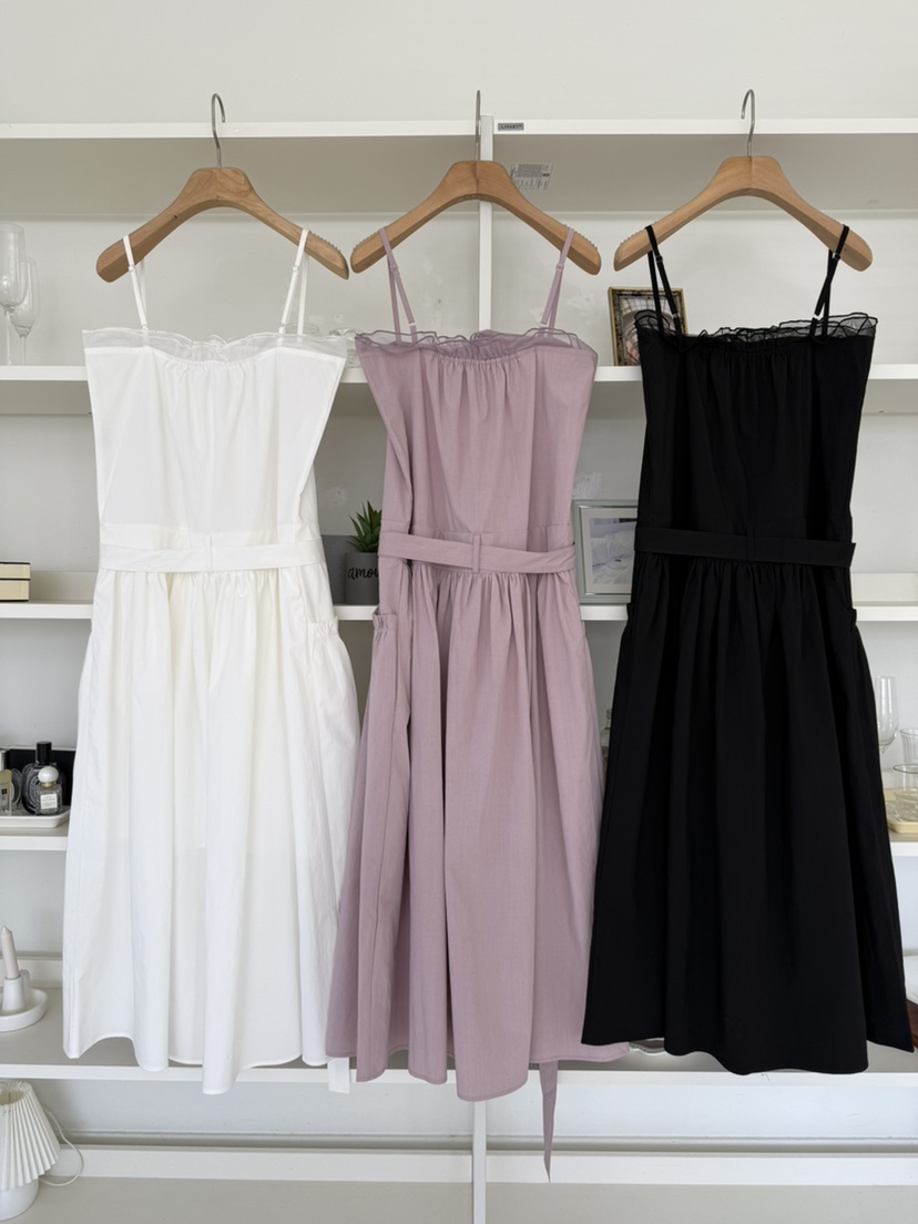 SOLAR東大門直郵女裝新款熱賣休閑真品26春夏連衣裙含腰帶SOLAR連衣裙