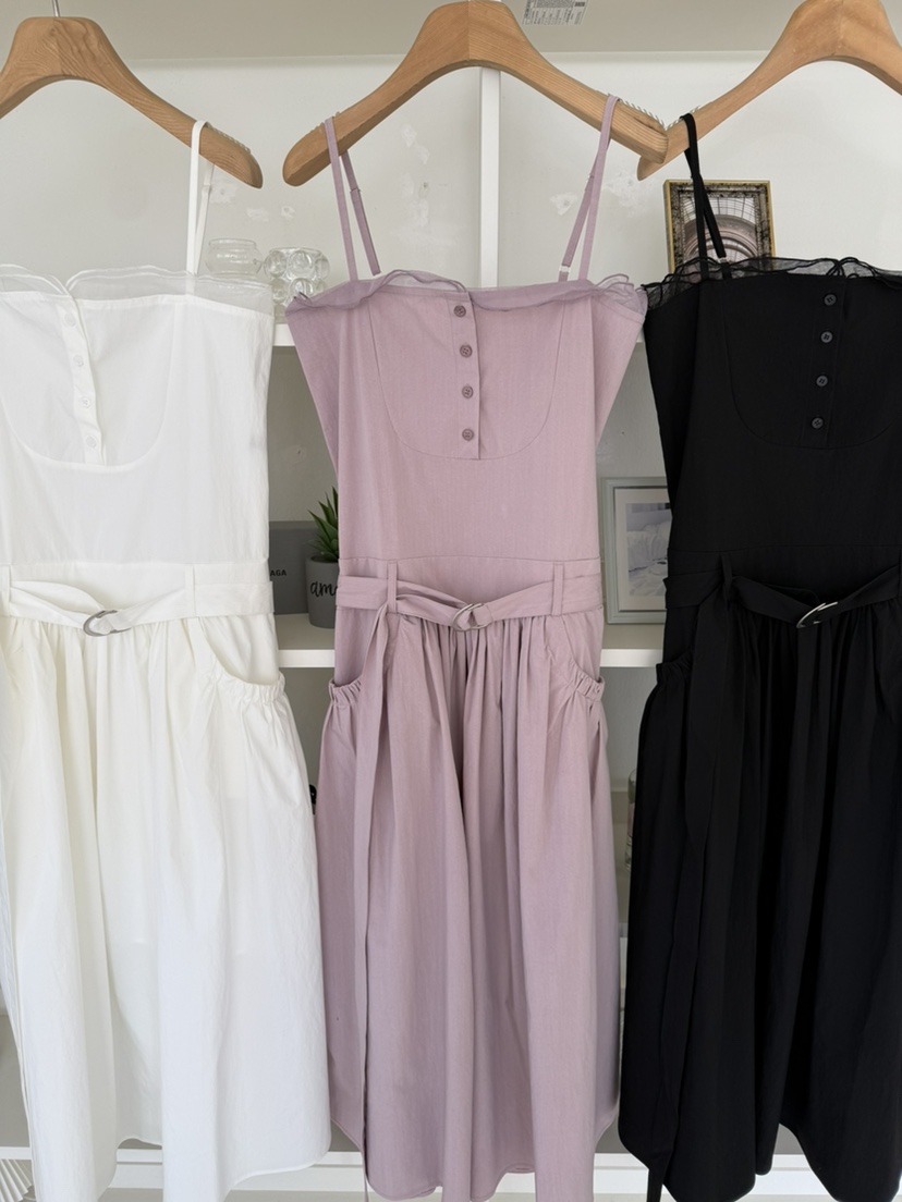 SOLAR東大門直郵女裝新款熱賣休閑真品26春夏連衣裙含腰帶SOLAR連衣裙