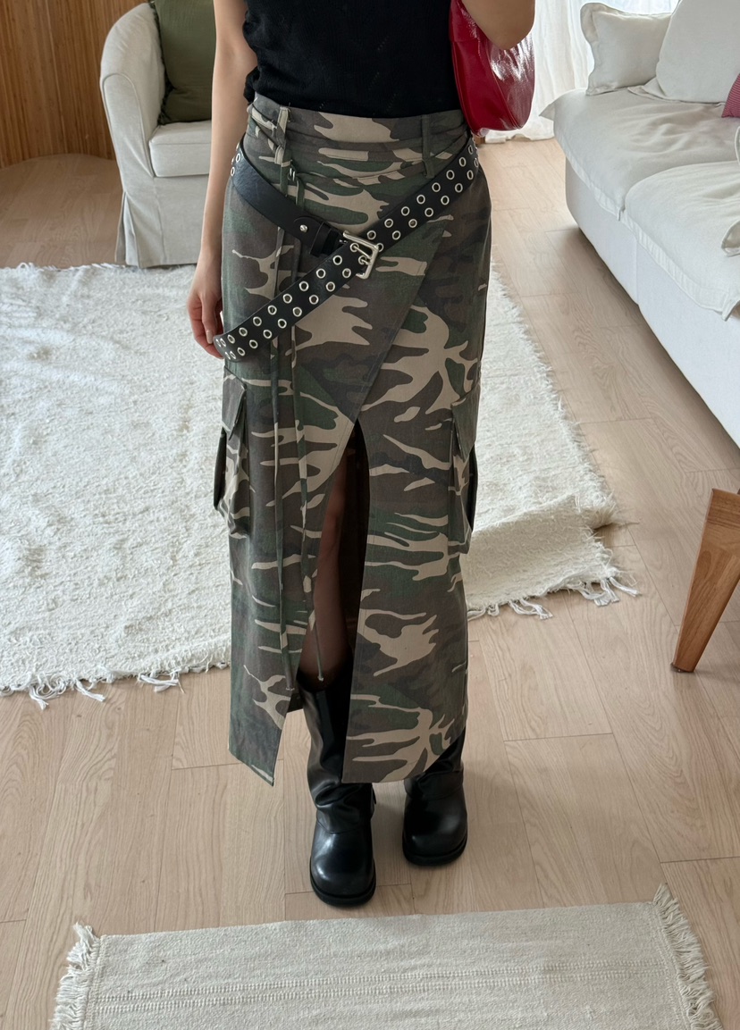 DENVER東大門代購女裝新品26春夏人氣職業真品推薦長裙迷彩DENVER長裙