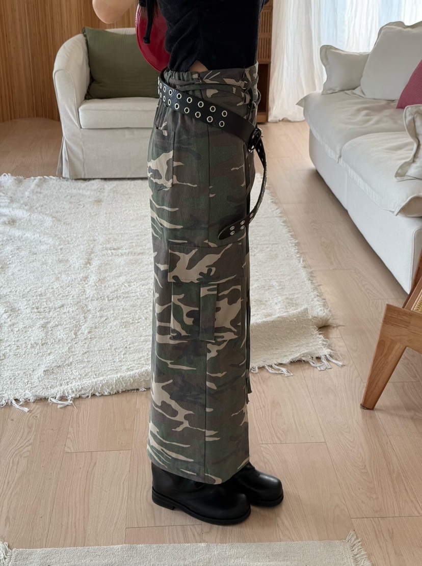 DENVER東大門代購女裝新品26春夏人氣職業真品推薦長裙迷彩DENVER長裙