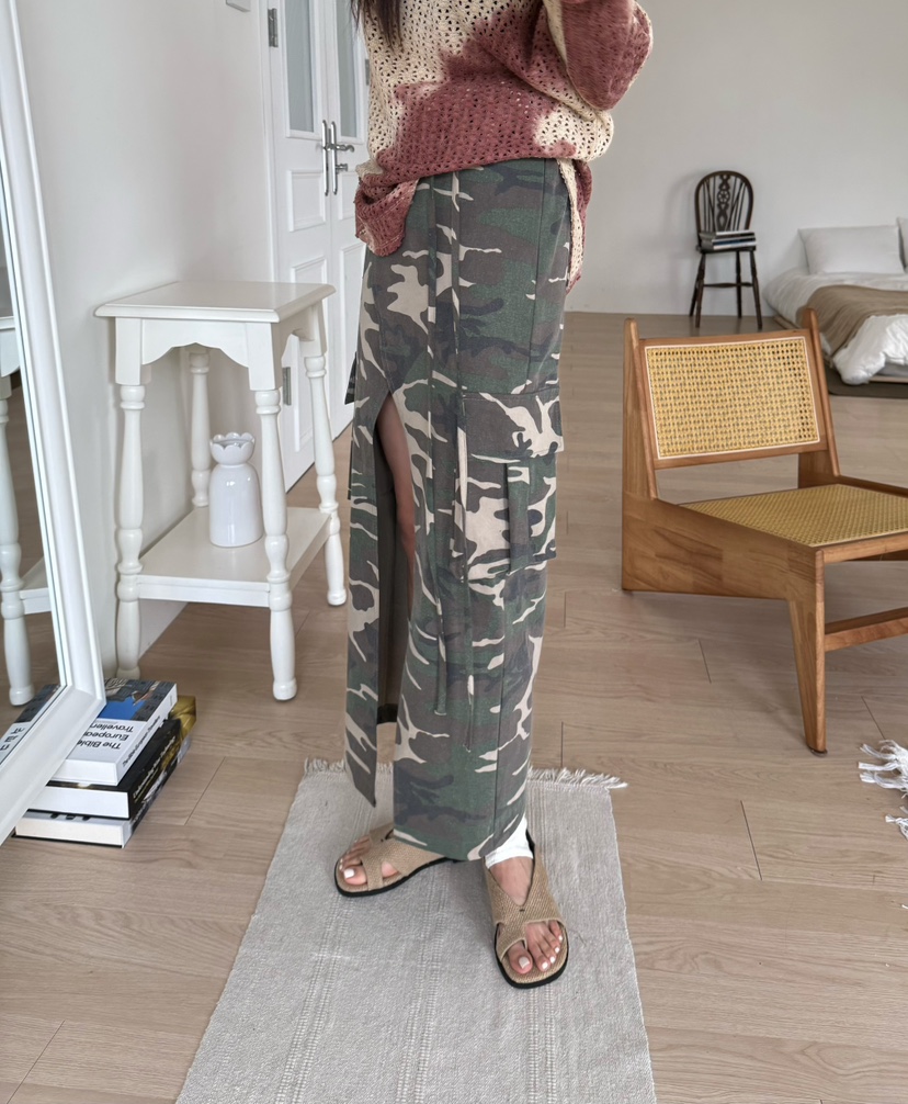 DENVER東大門代購女裝新品26春夏人氣職業真品推薦長裙迷彩DENVER長裙