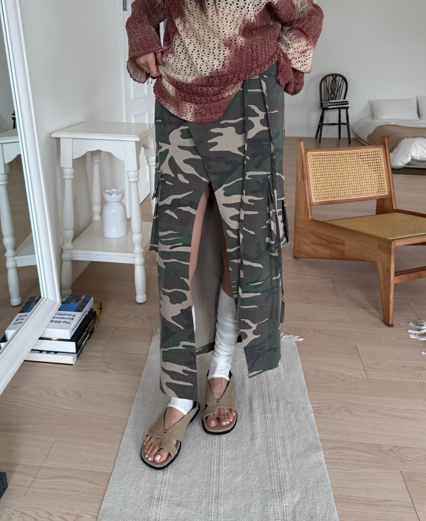 DENVER東大門代購女裝新品26春夏人氣職業真品推薦長裙迷彩DENVER長裙圖色1