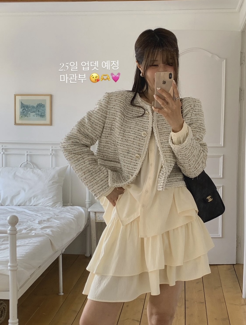 LA CREME東大門實拍女裝新款熱賣時尚職業真品夾克粗花呢LA CREME夾克