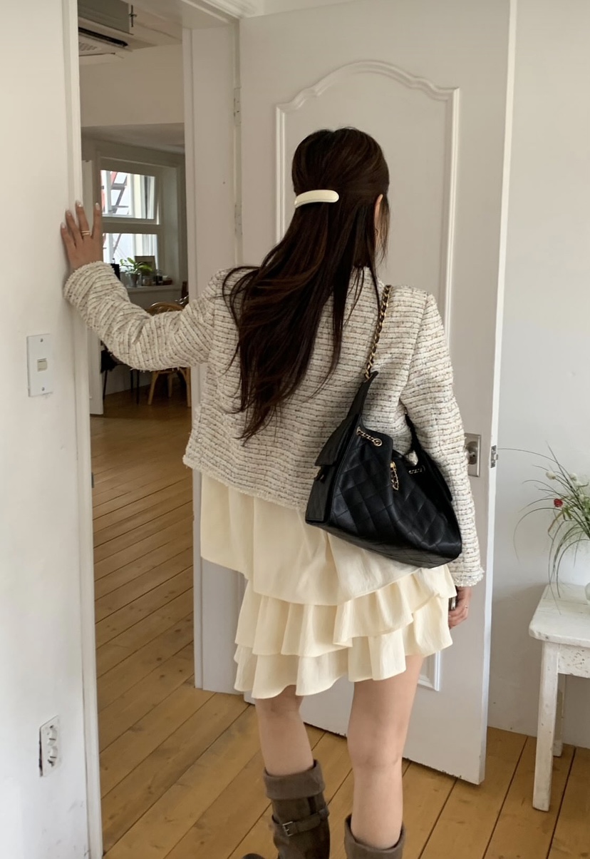 LA CREME東大門實拍女裝新款熱賣時尚職業真品夾克粗花呢LA CREME夾克