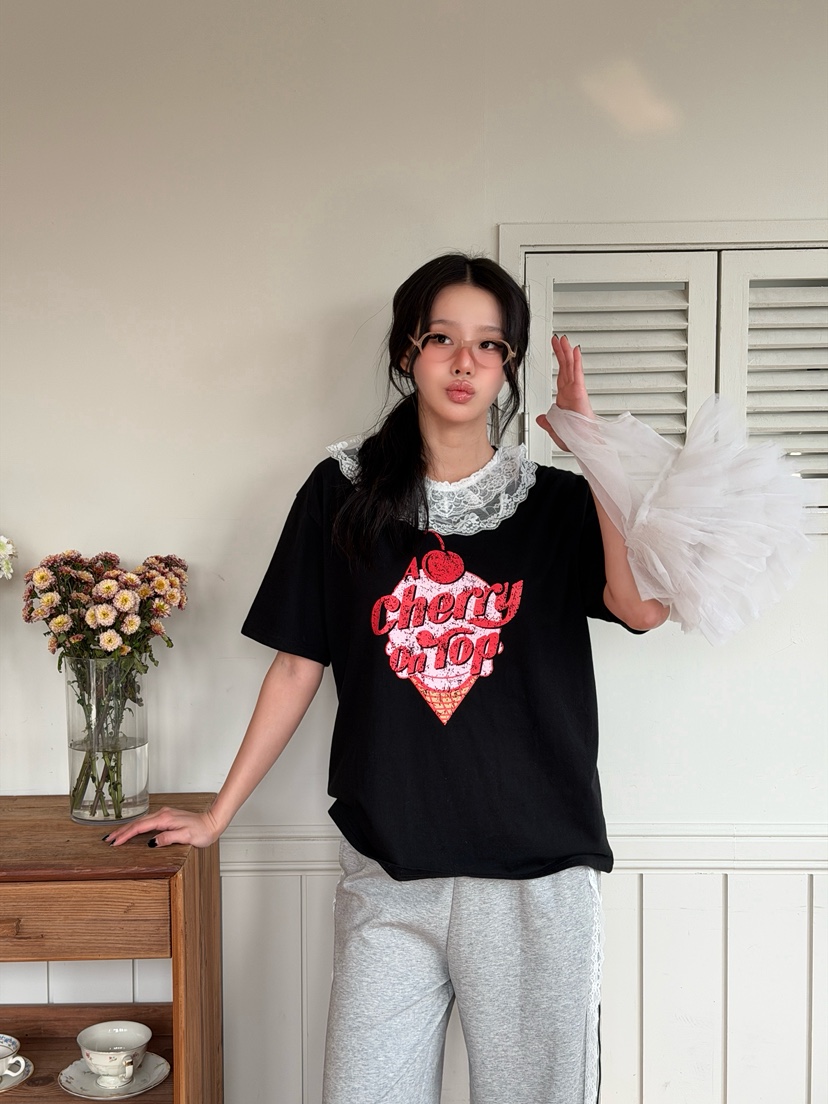 LOVABLE東大門直郵女裝新品休閑熱賣職業26春夏時尚真品T恤LOVABLET恤