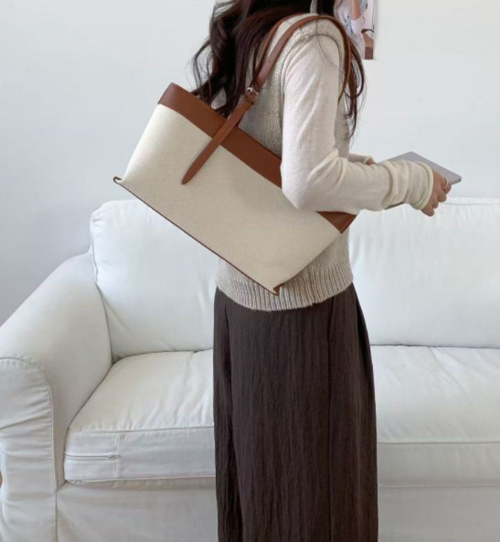 TROUVAILLE韓國代購女裝新款時尚熱賣人氣單肩斜跨包帆布TROUVAILLE單肩/斜跨包