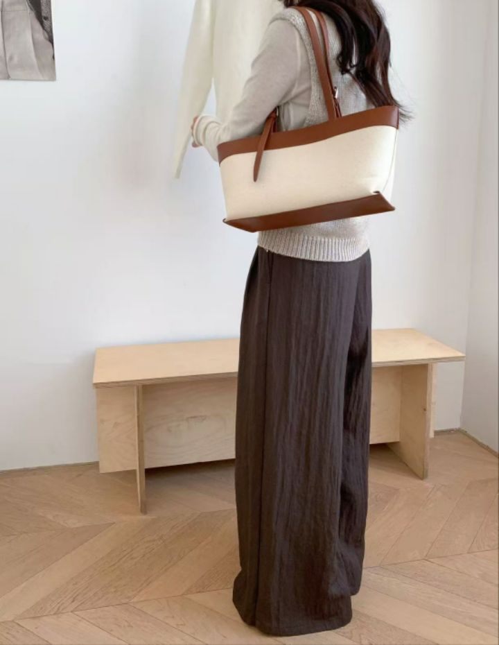 TROUVAILLE韓國代購女裝新款時尚熱賣人氣單肩斜跨包帆布TROUVAILLE單肩/斜跨包