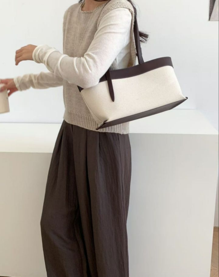 TROUVAILLE韓國代購女裝新款時尚熱賣人氣單肩斜跨包帆布TROUVAILLE單肩/斜跨包