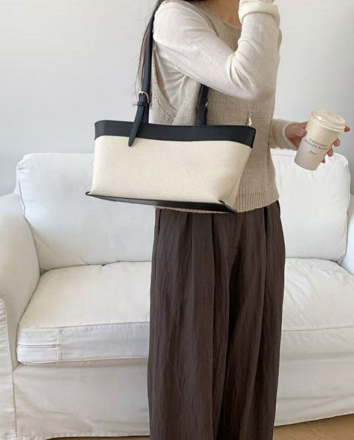 TROUVAILLE韓國代購女裝新款時尚熱賣人氣單肩斜跨包帆布TROUVAILLE單肩/斜跨包