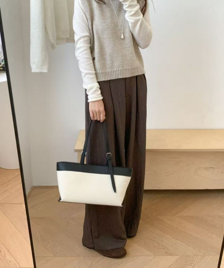 TROUVAILLE韓國代購女裝新款時尚熱賣人氣單肩斜跨包帆布TROUVAILLE單肩/斜跨包