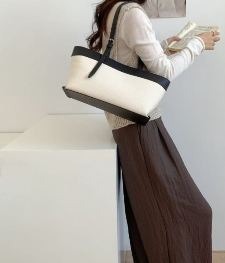 TROUVAILLE韓國代購女裝新款時尚熱賣人氣單肩斜跨包帆布TROUVAILLE單肩/斜跨包