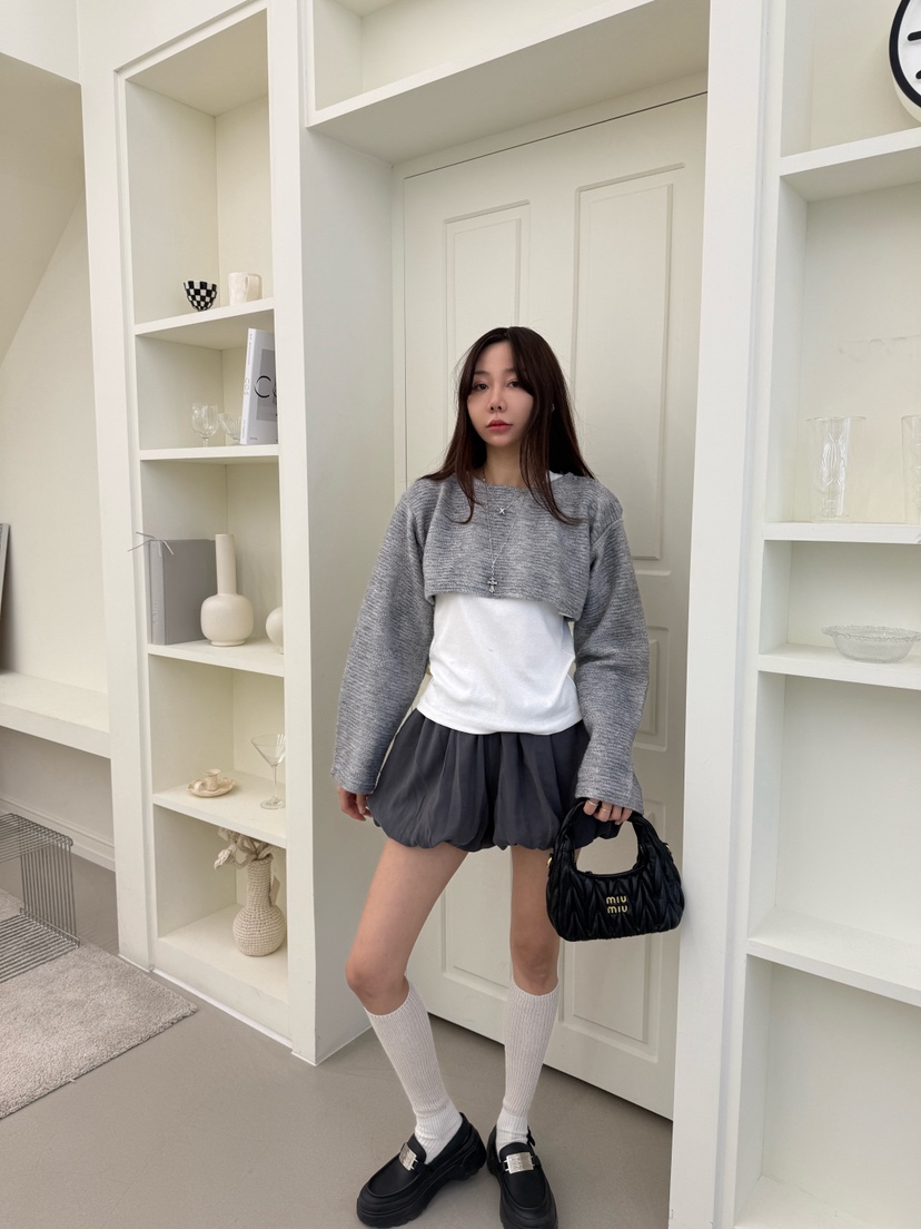 LUMIPLE韓國代購女士新款休閑真品26春夏人氣針織衫短款針織LUMIPLE針織衫