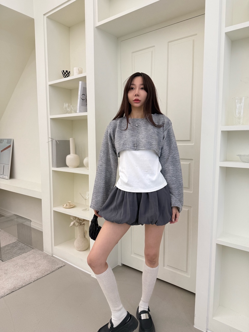 LUMIPLE韓國代購女士新款休閑真品26春夏人氣針織衫短款針織LUMIPLE針織衫