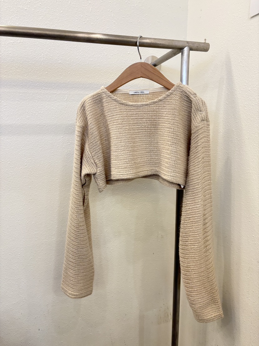 LUMIPLE韓國代購女士新款休閑真品26春夏人氣針織衫短款針織LUMIPLE針織衫圖色2