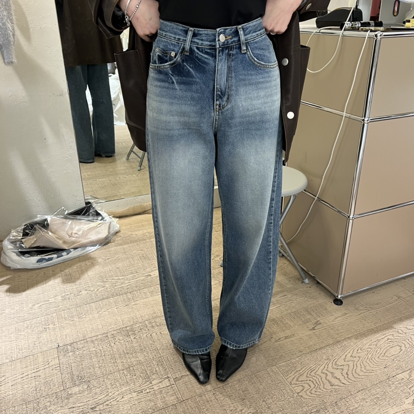 W AND J東大門代購女裝新品休閑熱賣時尚職業26春夏牛仔褲W AND J牛仔褲圖色1