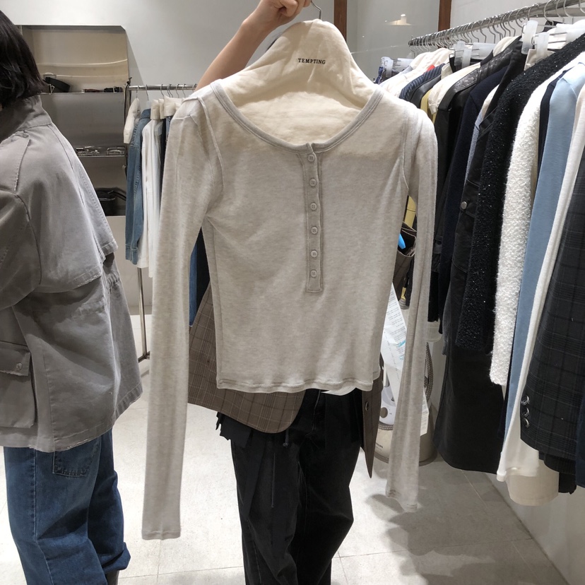 TEMPTING東大門直郵女士新款休閑26春夏人氣推薦時尚長袖T恤TEMPTING長袖T恤圖色2