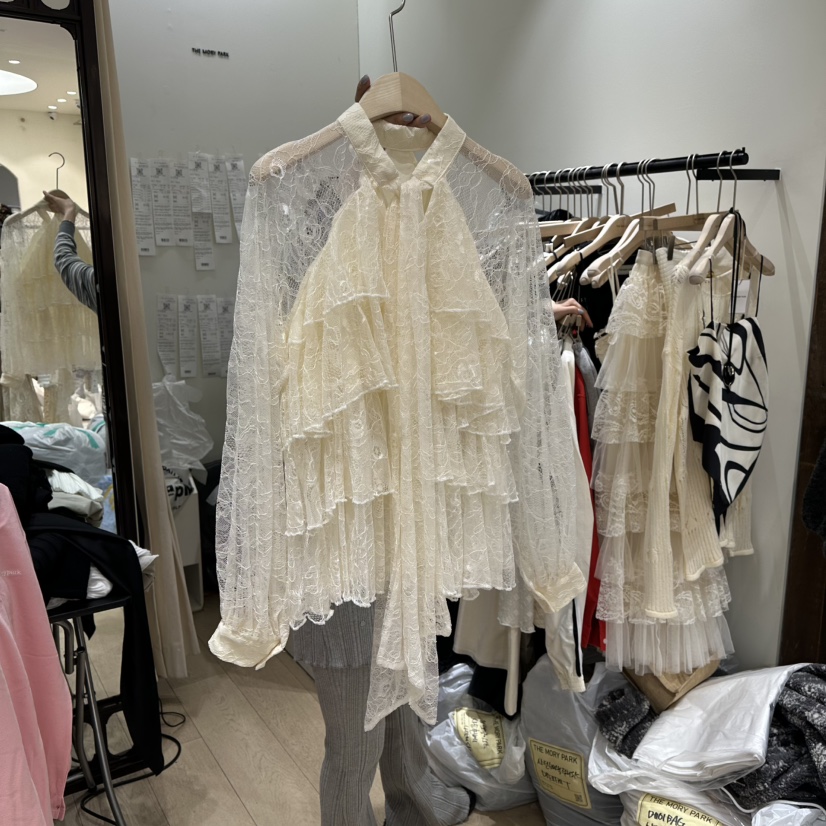 THEMORYPARK韓國直郵女裝新品職業人氣休閑真品襯衫蕾絲衫THE MORY PARK襯衫/蕾絲衫