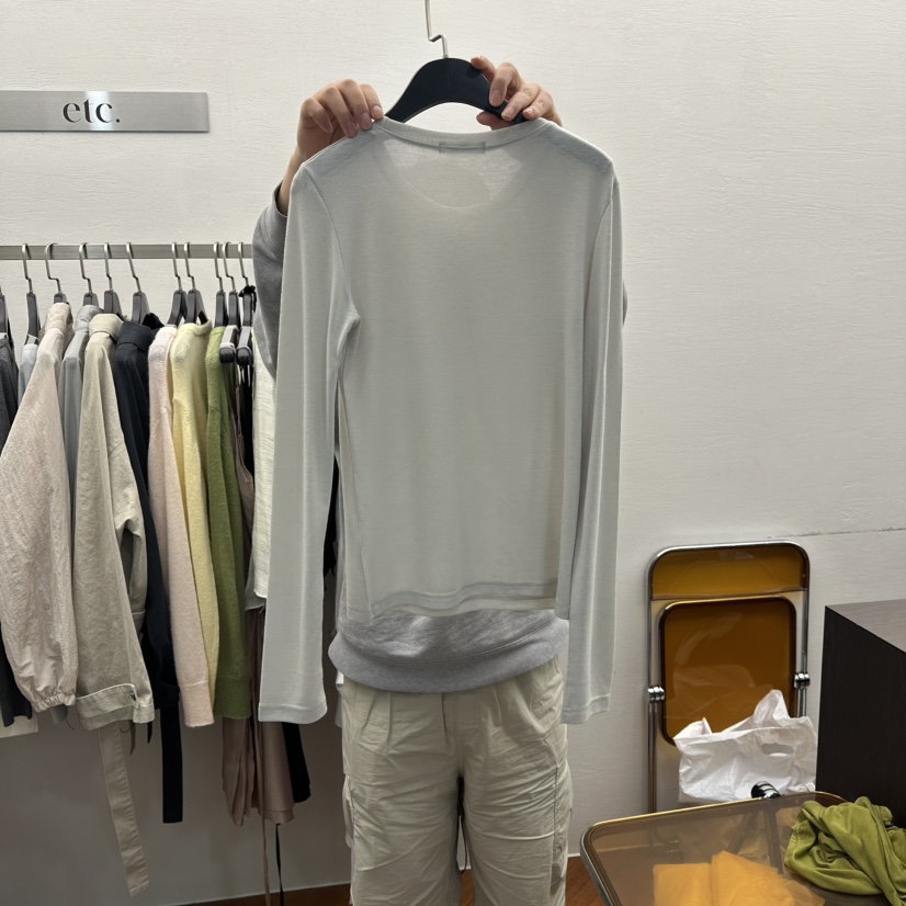 MOANA東大門代購女裝新款休閑推薦職業真品26春夏長袖T恤MOANA長袖T恤