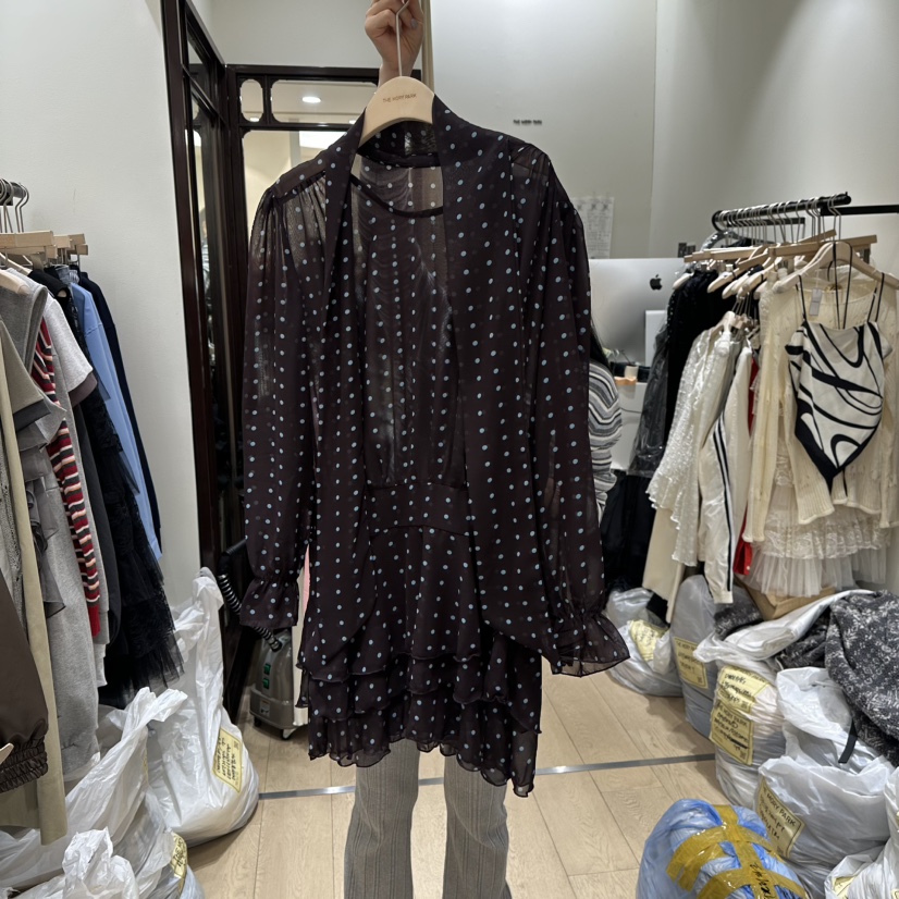 THEMORYPARK韓國直郵女士新品休閑推薦熱賣職業真品連衣裙THE MORY PARK連衣裙圖色2棕色