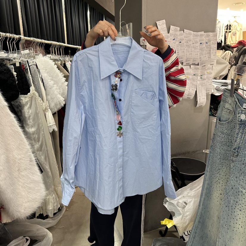 MOMAZU東大門直郵女士新款推薦真品時尚人氣職業襯衫蕾絲衫MOMAZU襯衫/蕾絲衫圖色2